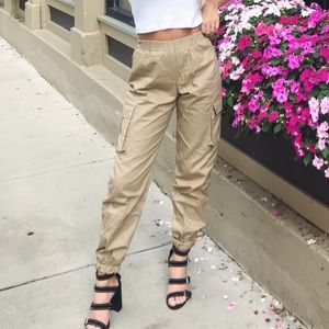 PrettyLittleThing Beige Cargo Pants with Pockets